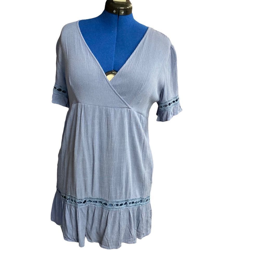 WILD BLUE SADIE ROBERTSON Blue‎ Dress Size Large Ruffle Cottage Core